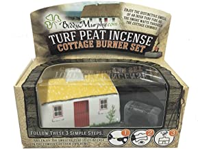 Irish Turf Ceramic Cottage Made in Ireland Irish Turf Candle Irish Croft House Ceramic Cottage Burner with 12 Peat Logs Irish Peat Briquettes Made in Co. Tipperary