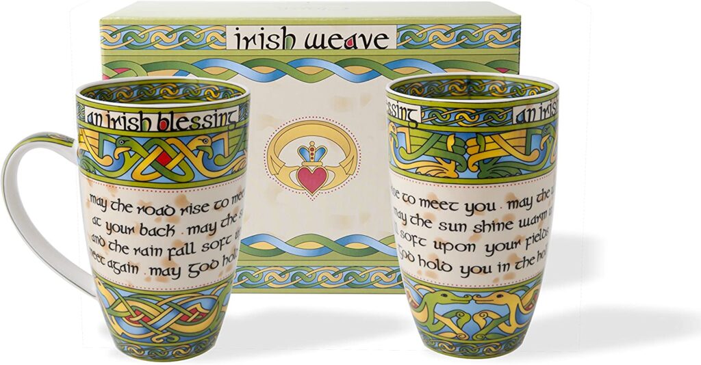 Royal Tara Irish Blessing Mug Bone China Cup Irish Weave Box